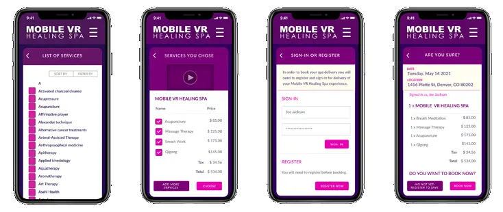 Mobile VR Healing Spa App - UX Case Study w/ Figma Prototype