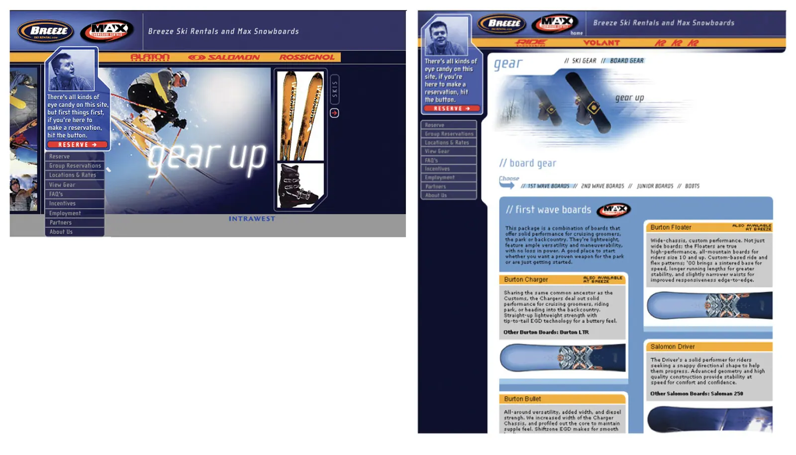 Breeze & Max Rentals 2001 Website