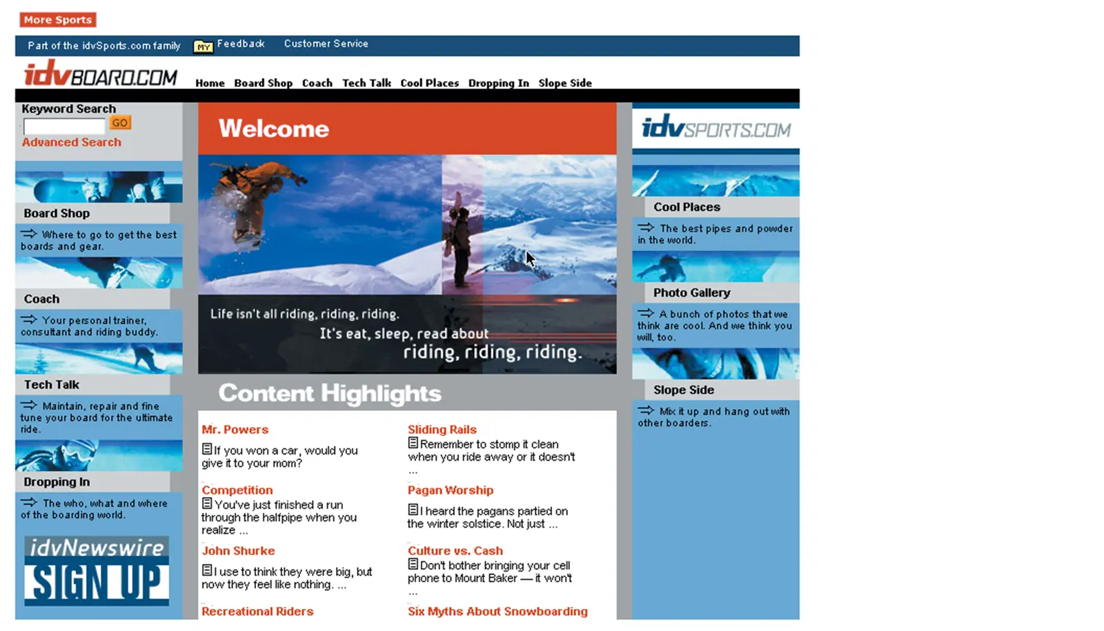 IDV Sports.com Website