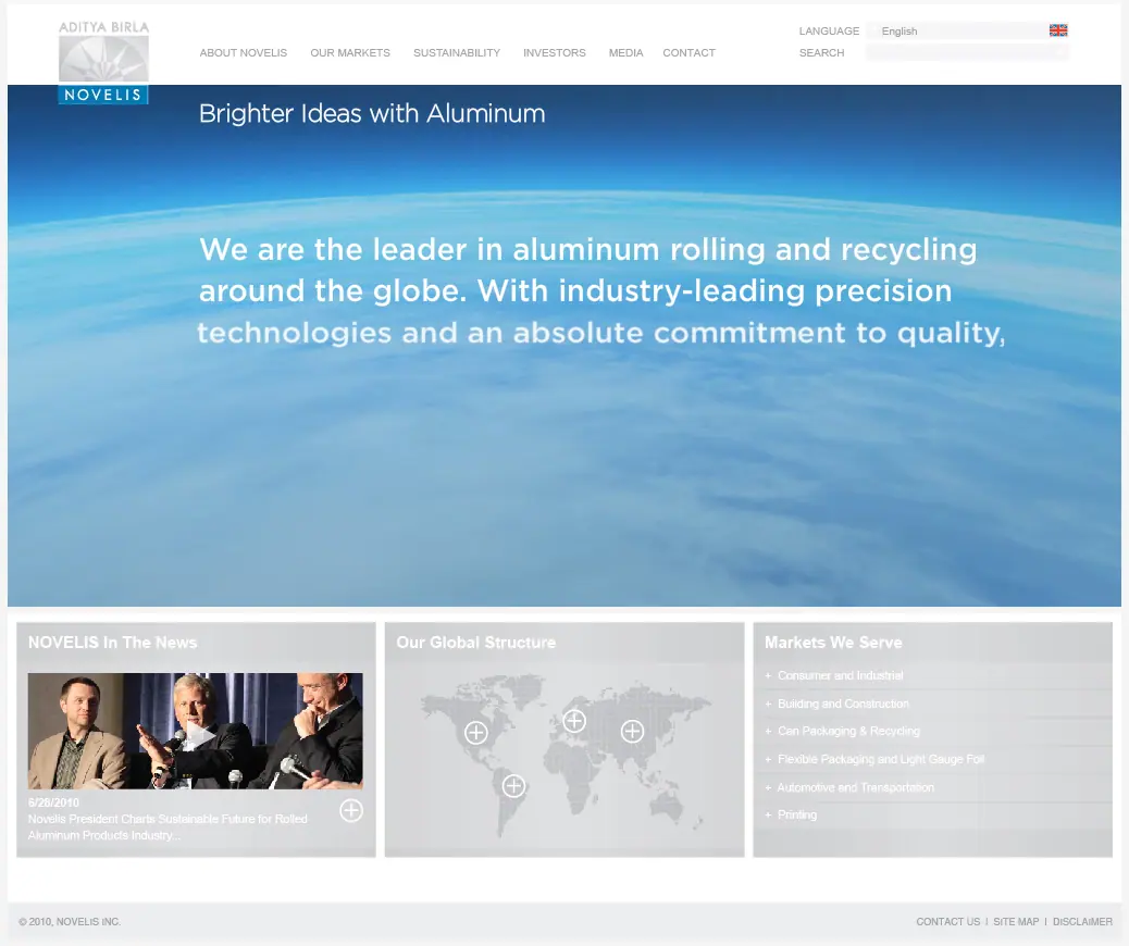 Novelis HTML & Video Website