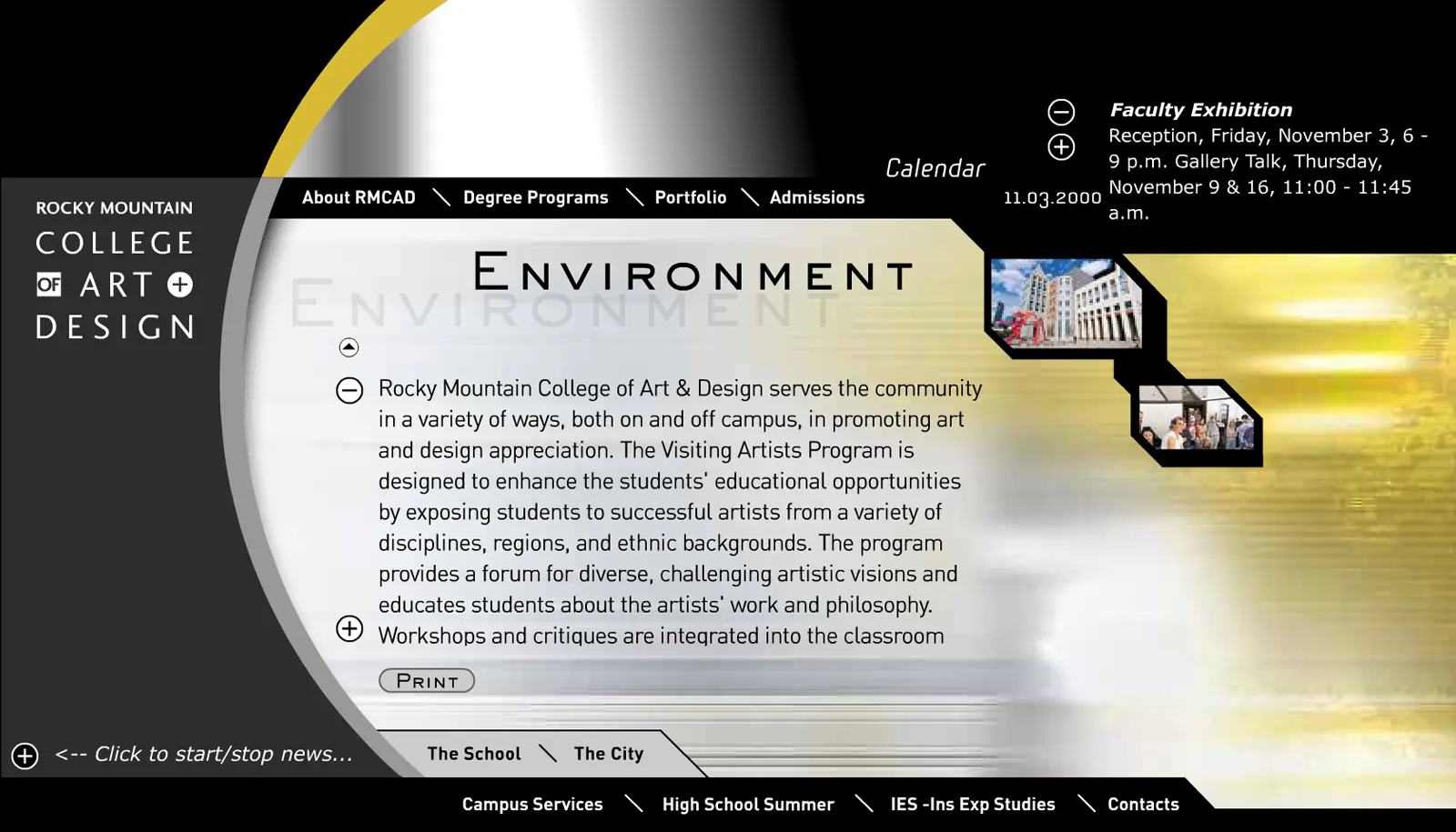 Rocky Mountain College of Art & Design Website