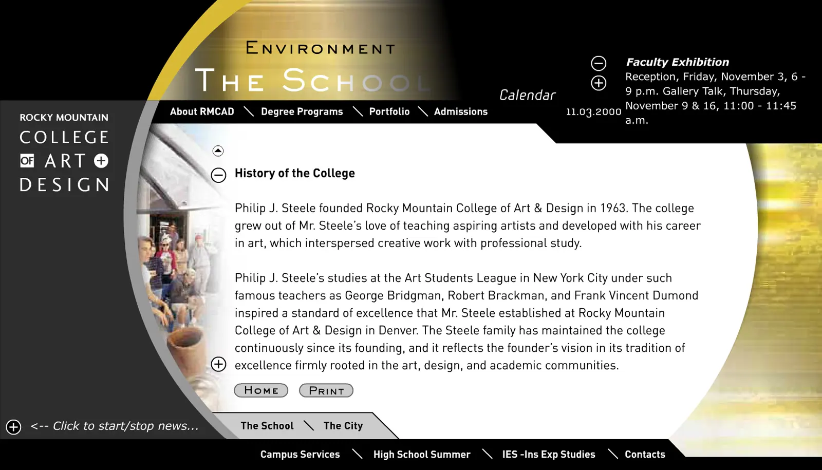 Rocky Mountain College of Art & Design Website