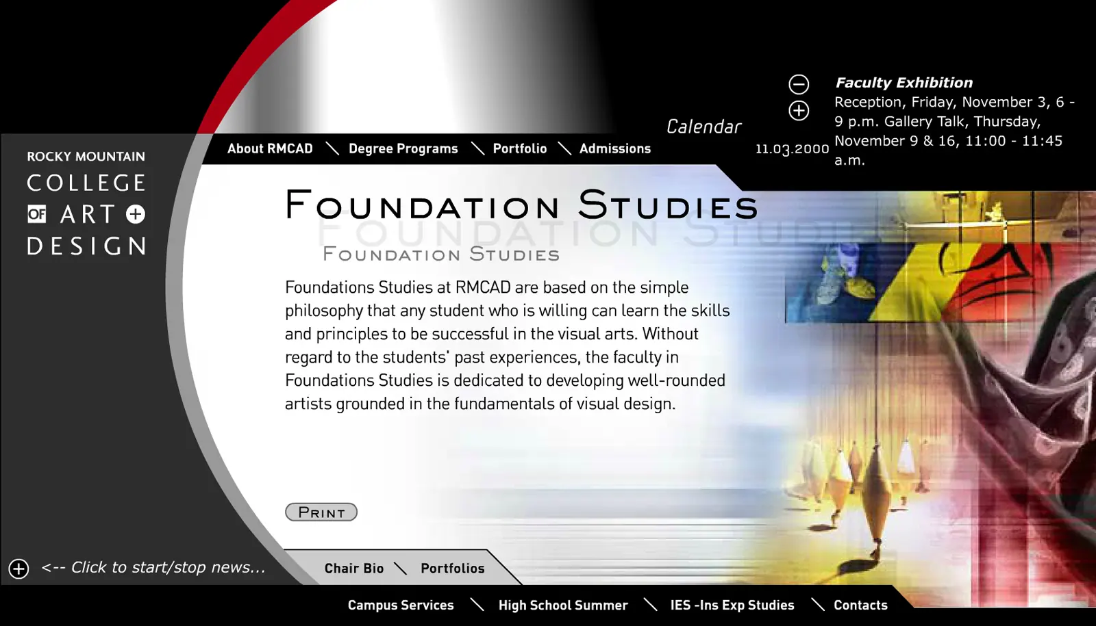 Rocky Mountain College of Art & Design Website