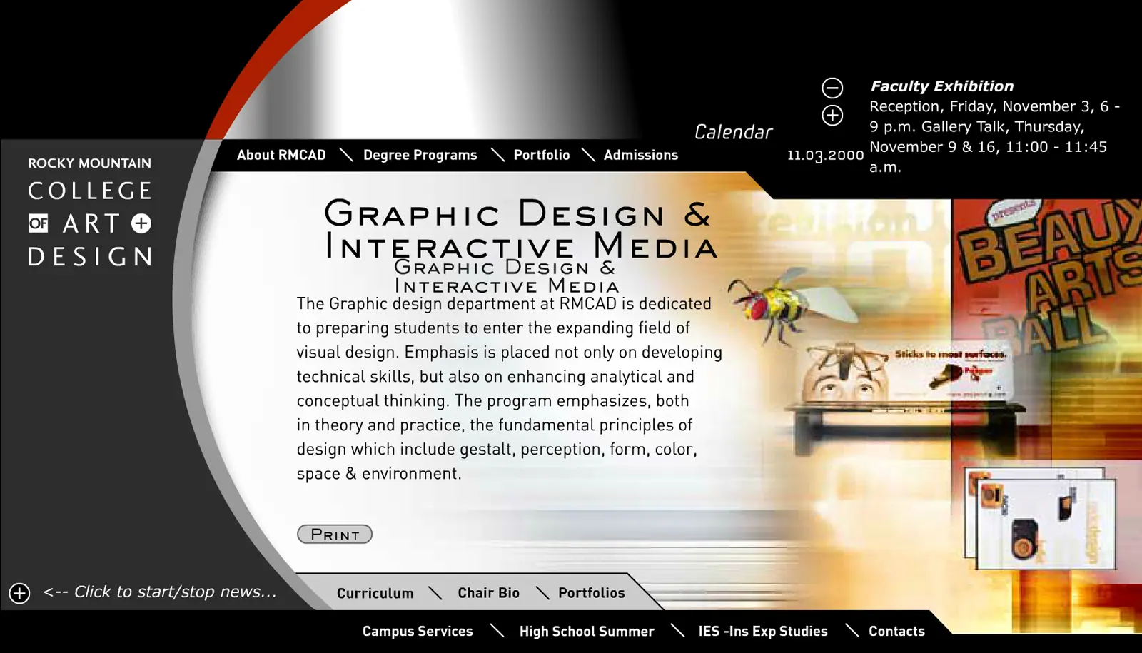Rocky Mountain College of Art & Design Website