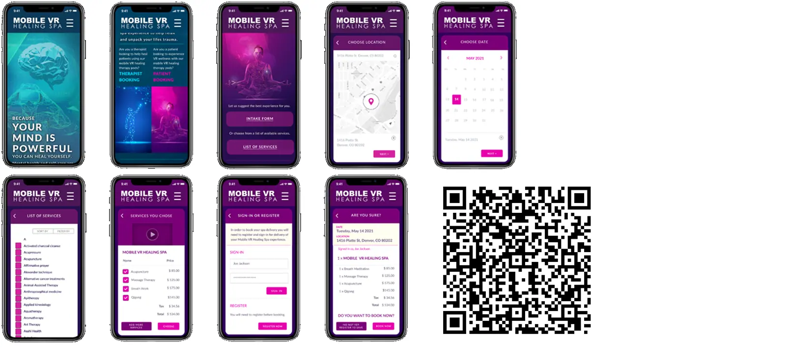 Mobile VR Healing Spa App - UX Case Study w/ Figma Prototype