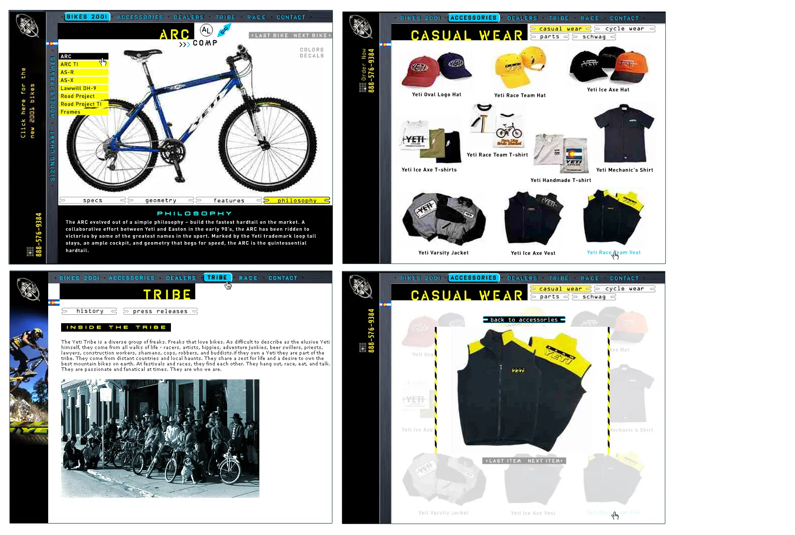 Yeti Bike 2001 Website
