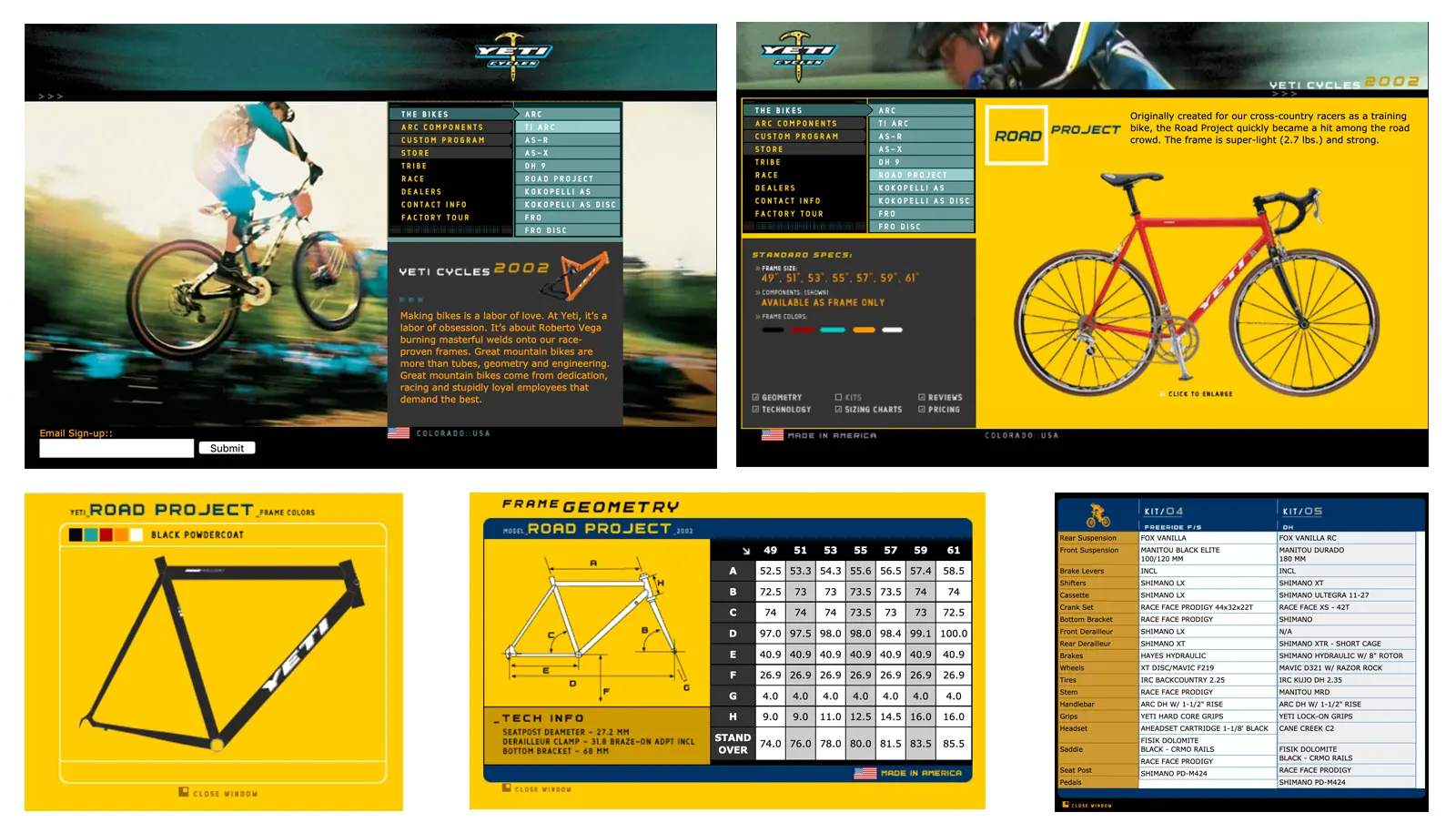 Yeti Bike 2002 Website